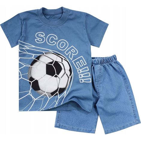 ENSEMBLE T-SHIRT SHORT en jean bleu balle 122 J53C