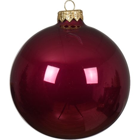 Weihnachtskugeln aus rotem Glas 8 cm x 6 Stk.