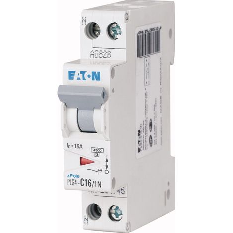 Disjoncteur Eaton Eaton Moeller 1P+N, 16A, montage rail DIN ( Prix pour 1 )