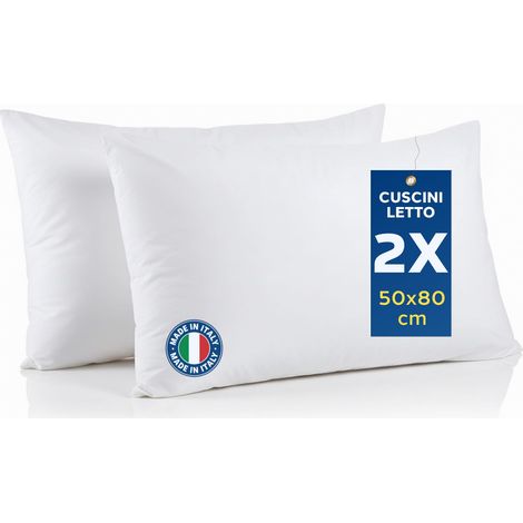 Caleffi Cuscini Letto Coppia, 2 Guanciali Microfibra 50x80 cm (1/5)