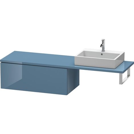 Consolle bassa L-CUBE 1020x547x400mm blu pietra lucida
