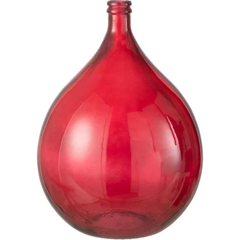 Vase Design en Verre "Penisola" 56cm Rouge