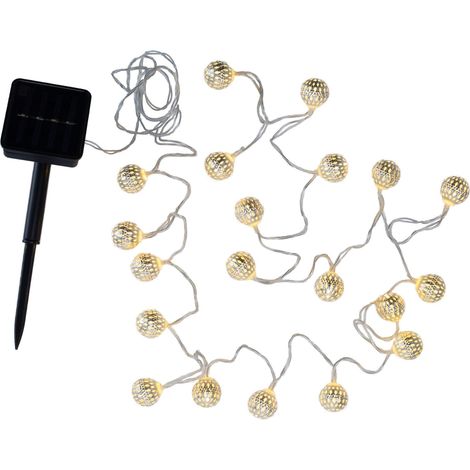 Pauleen Sunshine Glamour Fairy Lights 48074 Catena Luminosa Solare Stile Marocchino Argentata per Esterno-Balcone o Giardino 0.02 W (1/5)