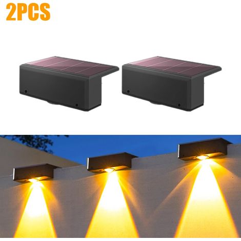 (Lot de 2) Lampe solaire murale étanche à LED pour extérieur, idéale pour jardin, balcon ou terrasse. (1/5)