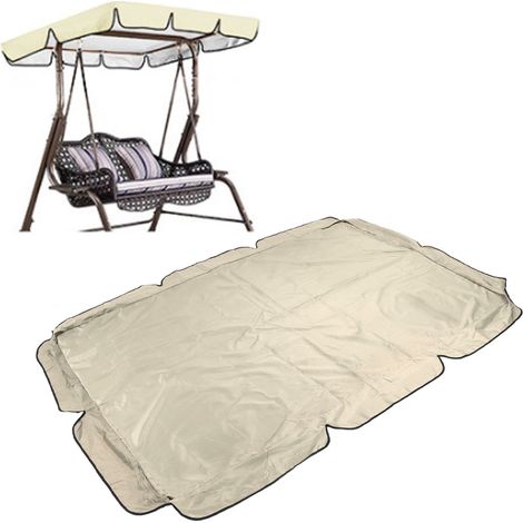 Auvent de balancelle d'extérieur pour jardin ou cour, imperméable, housse anti-poussière en tissu Oxford 210D enduit argenté, beige (1/5)