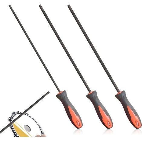 3-teiliges Kettensägenfeiler-Set, Kettensägenkettenfeile, Kettensägenkettenschärfen, mit Griff, leicht zu halten, erhältlich in 3 Größen: 4,0 mm, 4,8 mm, 5,5 mm, geeignet für Kettensägen (B) (1/4)