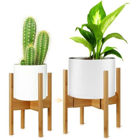 Support De Plantes,Réglable,Pour Pot De Fleurs,En Bois,Pour L'Intérieur Et L'Extérieur,Jusqu'À 21,5 À 31,5Cm,1 Paquet(Pot No[CA207] (1/5)
