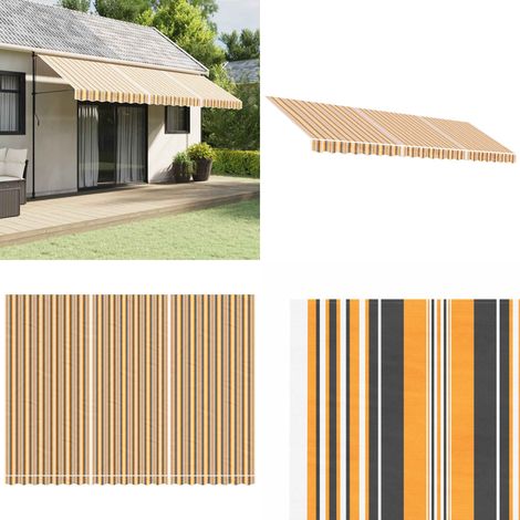 Markisenbespannung Mehrfarbig Gestreift 5x3,5 m - Markisenstoff - Markisenzelt - Sonnenschutz - Outdoor Dekoration - Gartendeko - Home & Living (1/5)