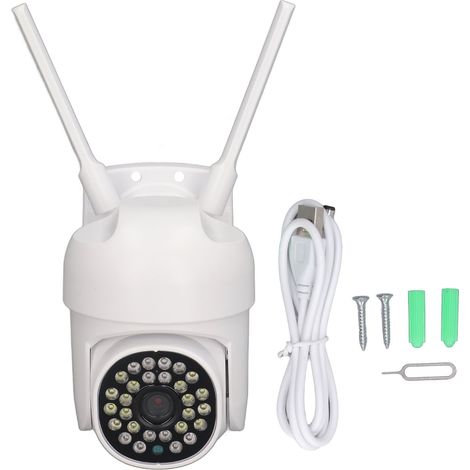Caméra de surveillance WiFi 360° rotative 1080P HD, vision nocturne, intercom bidirectionnel, pour extérieur. (1/5)