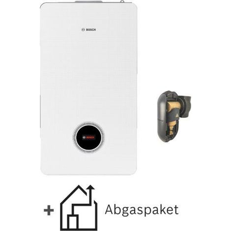 Bosch Brennwert-Standardpaket Condens Bopa ST GC98-022, 9800i W, 30kW, Heizgerät, Abgaspaket C33x, Schlammabsch. DN 32, Schwarz (1/2)