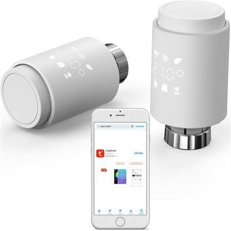 Thermostat Radiateur Connecté - Tête Thermostatique Connectée Programmable Compatible Alexa, Google Assistant, Tuya Smart & Smart Life - Vanne Connectée Facile & Pratique - Robinet Eco Energie (1/4)