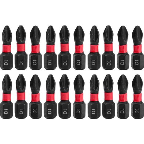 20pcs PH2 Magnetic Bits, 25 mm Head Screwdriver Bits, Cross Drill Bit Non-Slip Screwdriver Tip, 1/4 Inch Hex Shank (1/5)
