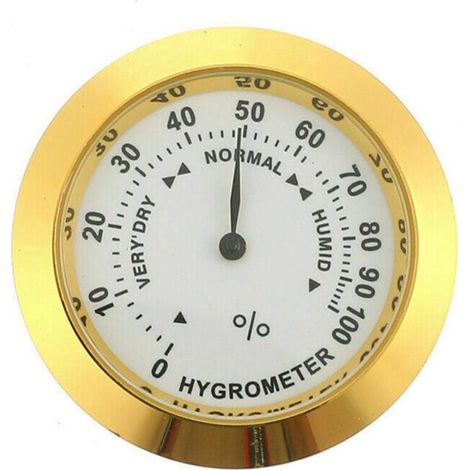 Analoges Zigarrenhygrometer, rundes Präzisionshygrometer aus Glas für Zigarrenkisten und -schränke (1/4)