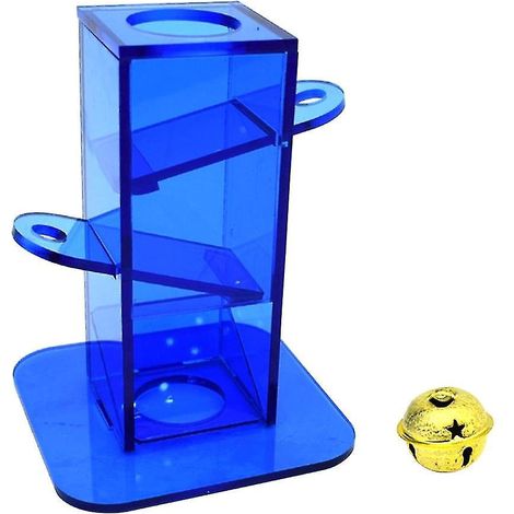 Jouet de recherche de nourriture pour oiseaux : Boîte en acrylique transparent avec clochette en métal, jouet d'entraînement interactif (1/4)