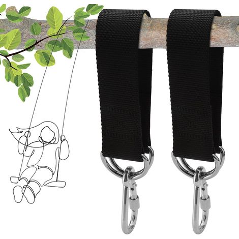 2 Sangle Balancoire Arbre Fixation Hamac Sangles de Suspension Sangle Hamac (1/5)