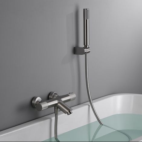Imex -  Grifo Ducha y Bañera Termostatico Níquel Serie Line