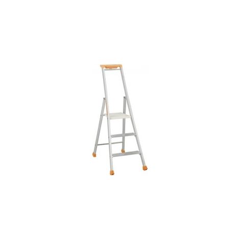Tubesca - Escalera de aluminio anodizado 3 peldaños Altura. Max 2,66m - MP PRO 2370003 (1/4)