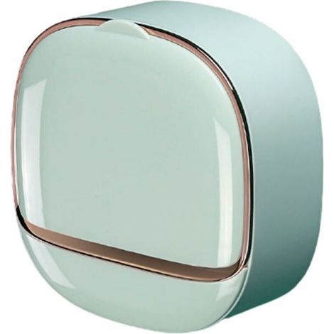 Light Green - 1 Piece Bathroom Wallounted Soap Dish, Shower Soap Holder with Hinged Lid Waterproof Shower Soap Dish, Self Draining Scandinavian Soap Dish Bathroom Kitchen Saver