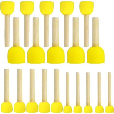 Ensemble de 30 pinceaux éponges ronds, adaptés à la peinture, éponges pour peinture acrylique, outils de peinture pour les arts et l'artisanat des enfants (4 tailles) (1/5)