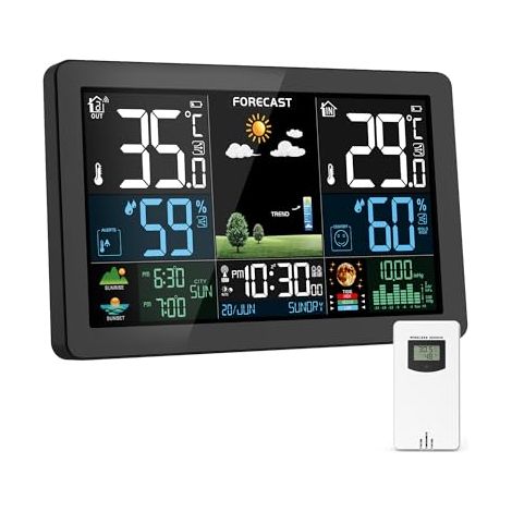 Wireless Indoor Outdoor Weather Station, Color Screen, Weather Forecast (1/5)
