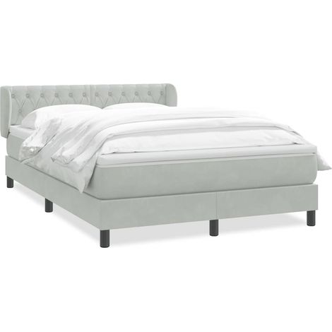 Maison Exclusive - Giroletto a Molle con Materasso Grigio Chiaro 160x210cm Velluto