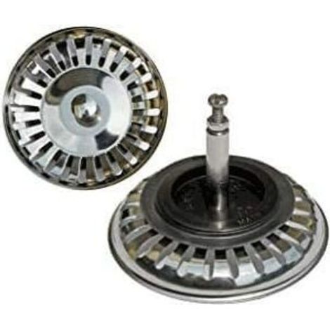 2PCS Bonde à panier universelle 8 cm Filtre à Évier de Cuisine en Acier Inoxydable Filtre Bouchon d'Évier à Double Couche Égouttoir Dévier pour Cuisine et Salle de Bain