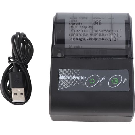 Ortviai Imprimante Thermique Bluetooth pour Tickets, Portative et Économe en Énergie, avec Veille Automatique