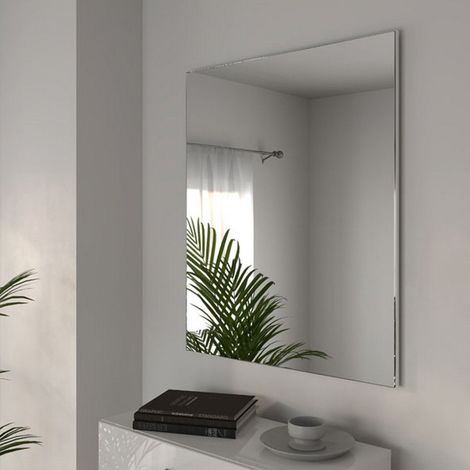 Espejo Civitella, kit de fijación a pared incluido, forma rectangular, tipo mural, 79x95h cm blanco (1/5)