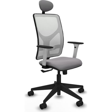 Sedia da ufficio piqueras y crespo Motilla tessuto nero similpelle grigio (1/2)