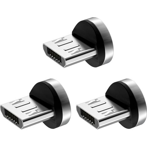 3 PCS adaptateurs de câble de charge magnétique micro USB à 7 broches (1/5)