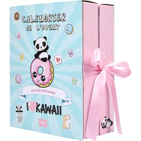 Paris Prix – Calendrier de l'Avent 24 bougies multicolores 25cm – 9 bougies parfumées guimauve – 15 surprises kawaii – Décoration originale