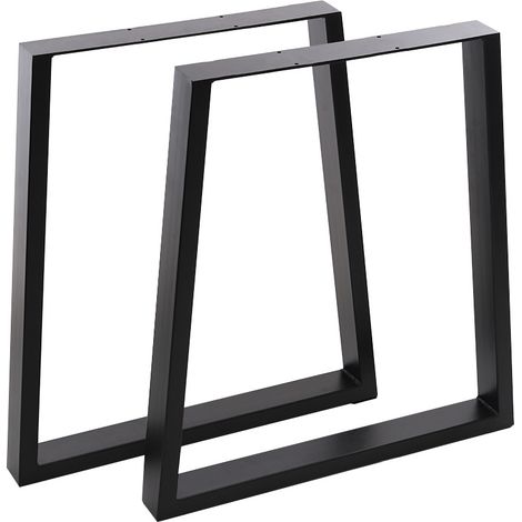 Set of 2 Metal Table Bench Legs Frames Trapezium Steel Base Stands, 29.5x40CM