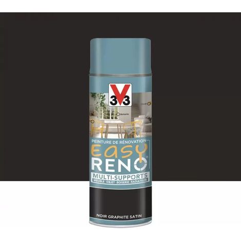 Peinture Multi-Supports Aérosol V33 Easy Réno Noir graphite 0,4 L