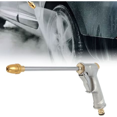 [Pistolet Arrosage] Raccordable - Lance d'eau Haute Pression en Alliage d'Aluminium Plaqué Cuivre Spray Différents (Shower, Jet, Spray) pour Jardin, Lavage Auto, 26,5 cm (1/5)