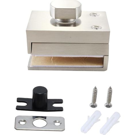 1 ensemble de serrure de porte en verre, serrure de porte en verre alliage de zinc 6-12 mm épaisseur réglable pour salle de bain, toilettes, magasin (1/5)