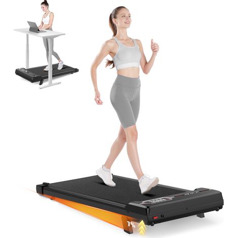 3 en 1 Tapis de Course - Tapis de Marche avec 7% d'inclinaison - Vitesse 1-8km/h - écran LCD - Moteur 2.5HP - Surface 39 x 94 cm - MAX 130KG - Avec télécommande - Noir
