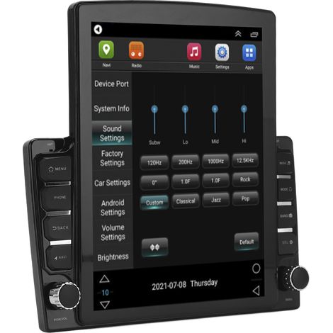 Autoradio 2 Din GPS Navigation Bluetooth 5.0 WiFi Écran Tactile LED 12V 1Go+16Go Radio FM 87.5-108MHz Android (1/5)