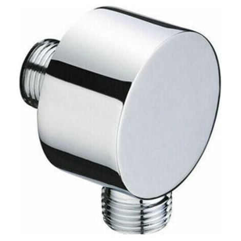 Round Faucet - Chrome Wall Elbow - Brass - 1/2 inch - Sandblasted Faucet -  Wall Mounted Shower Head (1/4)