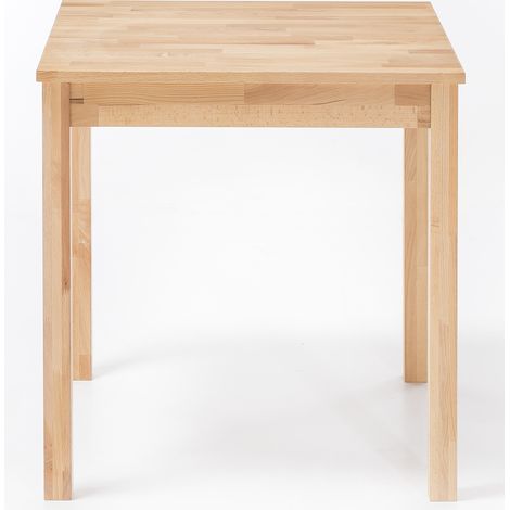Table de salle à manger en bois hêtre massif huilé coloris naturel - longueur 50 x hauteur 76 x profondeur 70 cm (1/4)