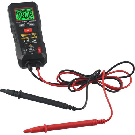 Handheld Smart Multimeter Featuring Ncv Sensing Auto Range Mode And Bright Led Light For Electrical Testing Voltage Resistance Measurement Black Unit (1/5)