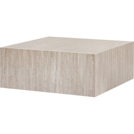 Niedriger Tisch aus MDF "Prizma" - 90 x 90 x 35 cm - Travertin