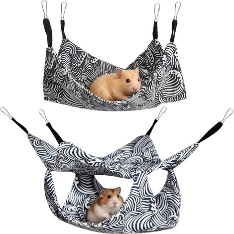 Maison Cochon d'Inde,Maison Lapin Suspendu Une Couche et Deux Couches dans Un Design 2 en 1,Cabane Cochon d'Inde pour Furets Glisseurs de Sucre Rats Petits Animaux Hamsters Dormir (1/5)