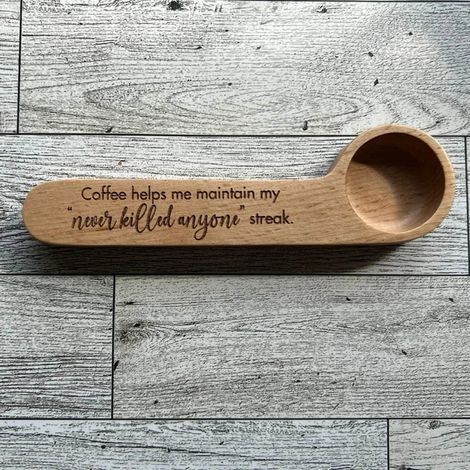 Cuillère À Café En Bois - Clip Pour Sachet Café Intégré - Mesure 1 Cuillère À Soupe - Usage Domestique Et Voyage - 1 Pièce (1/5)
