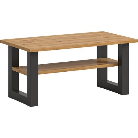 Seattle Couchtisch 90x50 cm 1 Regal Eiche Dekor.