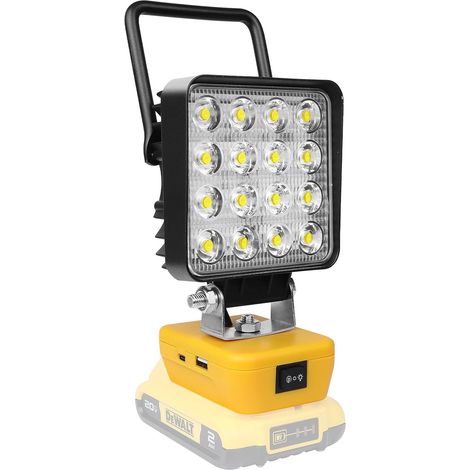 projecteur led rechargeable lampe pour batterie 18V, 48W 4800lm, sans batterie, portable phare de travail led, sans fil, pour chantier, garage, camping, randonnée, pêche, urgence (1/5)