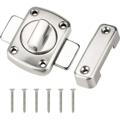 GROOFOO Loquet de Porte Rotatif Fermeture de Porte Intérieure Serrure Loqueteau en Alliage de Zinc Résistant à la Rouille et à l'Humidité Loquet de Sécurité pour Portillon Chambre Salle de Bains WC GR (1/5)