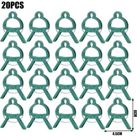 Pinces à plantes, pinces de jardin pour soutenir les plantes, les fleurs et les plantes grimpantes, douces et durables, pinces de support pour plantes (grand format, 6 x 4,5 cm), lot de 20 (1/5)