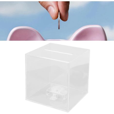 Tirelire en Acrylique Transparent pour Adultes, Tirelire Transparente pour économiser de l'argent, boîte d'économie d'argent pour Pot de Changement de Banque (1/5)