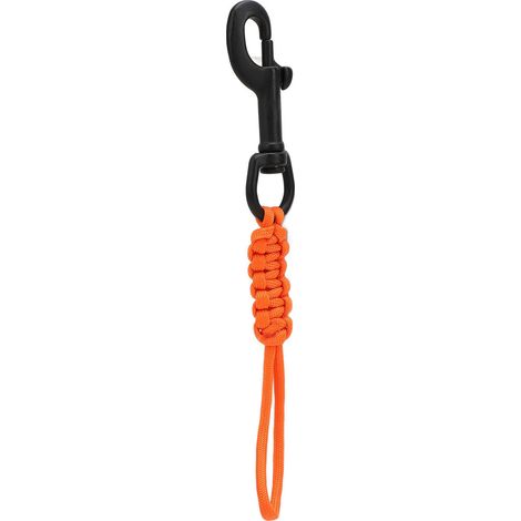 Longe de plongée en acier inoxydable professionnelle, tissée à la main, anti-perte, avec mousqueton à ressort pour gilet stabilisateur, orange (1/5)