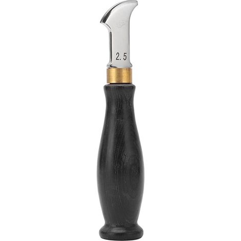 Outil de gaufrage du cuir, design ergonomique, acier inoxydable 304, manche en ébène, coupe-bande de cuir poli miroir, 2,5 mm.